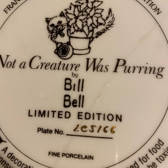 Vintage 1990s Christmas cat collectors plate - Picture 4 of 6